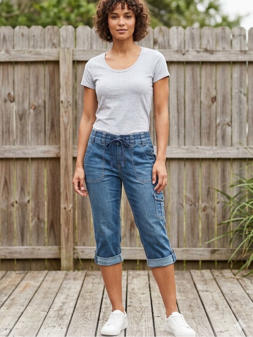 👗Coldwater Creek Denim Cargo skimmers in Blue